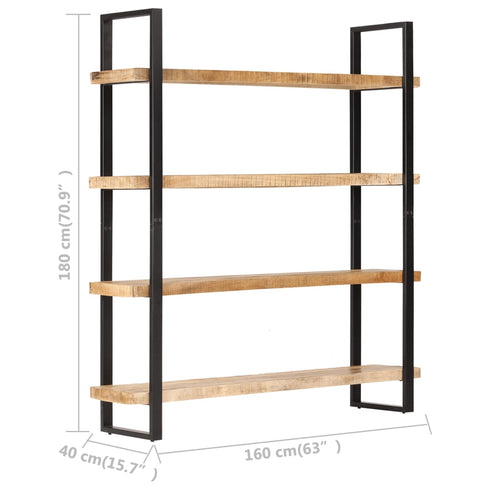 Rustika Rowe -  4-Tier Bookcase 160x40x180 cm Rough Mango Wood